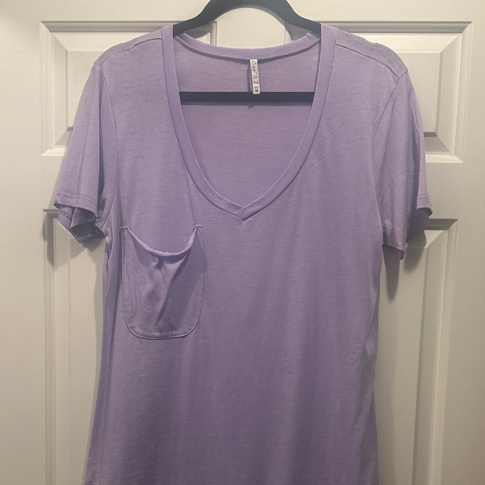 Lavender V-Neck Women's Top